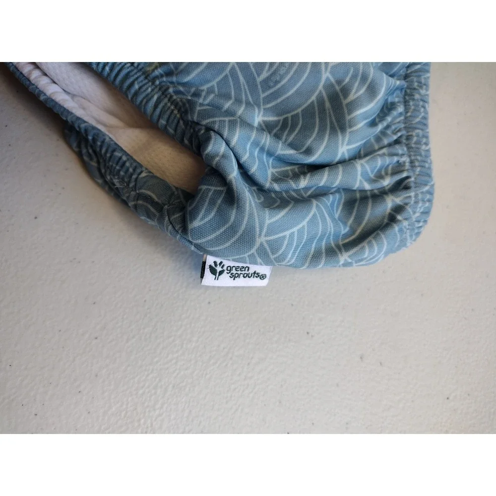 Green Sprouts Reusable Swim Diaper Blue Wave‎ Print 12 Months 18-22 lbs